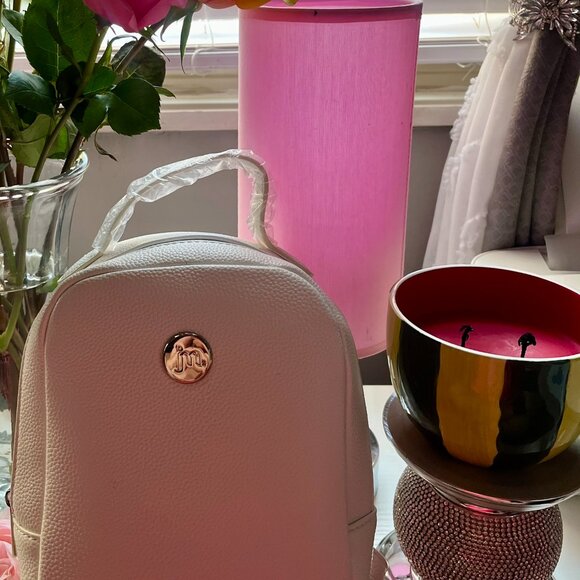 NWT Jessica Moore White Vegan Leather Mini Backpack - Picture 3 of 7